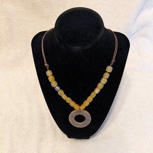 Silpada Yellow Serpentine Jade Pendant Necklace